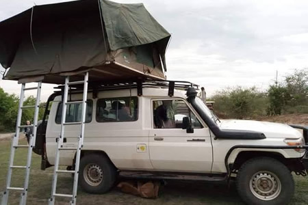 Landcruiser white with roof